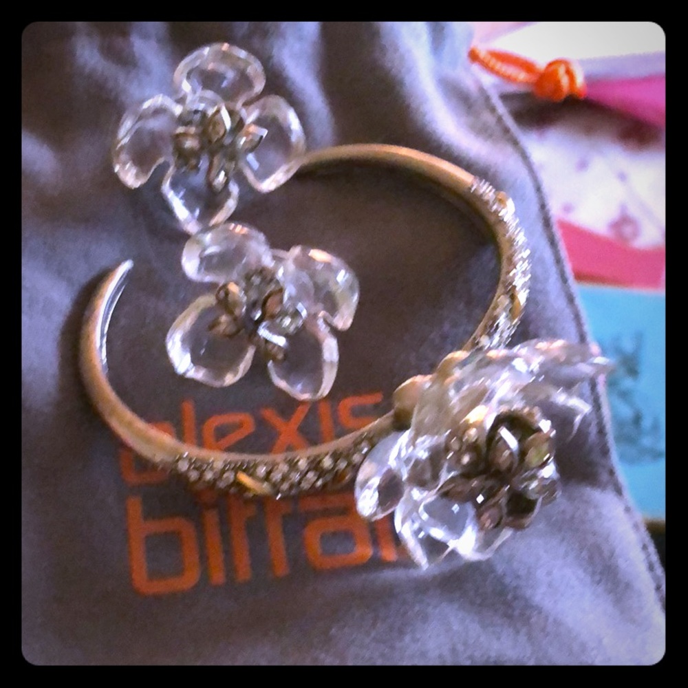 Alexis Bittar marked cuff with acrylic flower